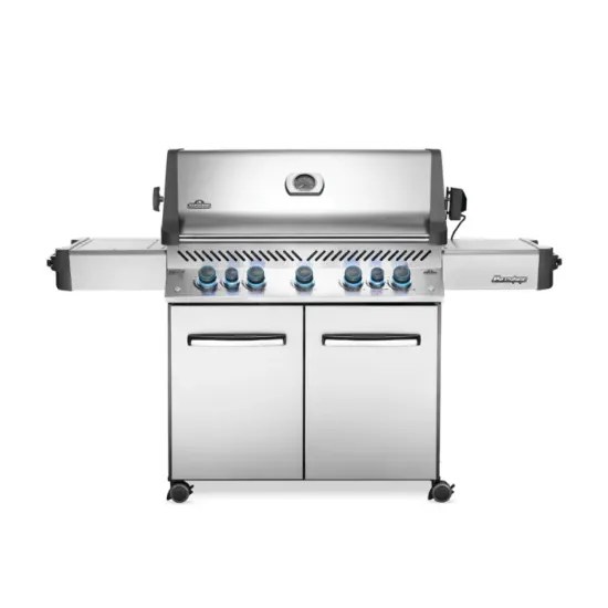 Picture of Prestige® 665 Propane Gas Grill with Infrared Side and Rear Burners, Stainless Steel