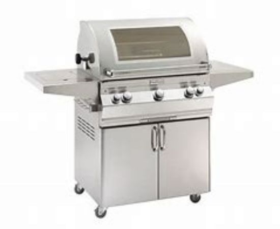 Picture of Aurora Portable Grill with Analog Thermometer & Flush Mounted Single Side Burner | A660S-8EAN-62-W | FireMagic Grills